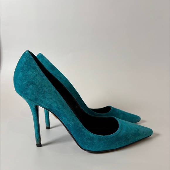 Vintage Roger Vivier Teal Suede Pumps – Paris Designer Heels,  Size 38.5 - Picture 5 of 8